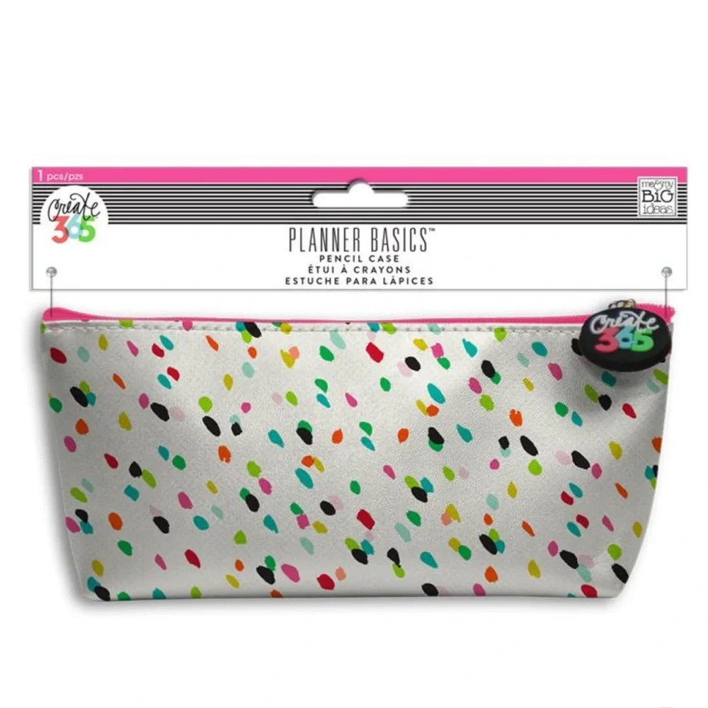 Happy Planner Basics Graphic Multi Colored Confetti Pouch / Case.